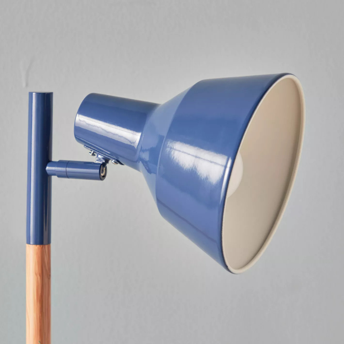 Blue and Wooden Floor Lamp