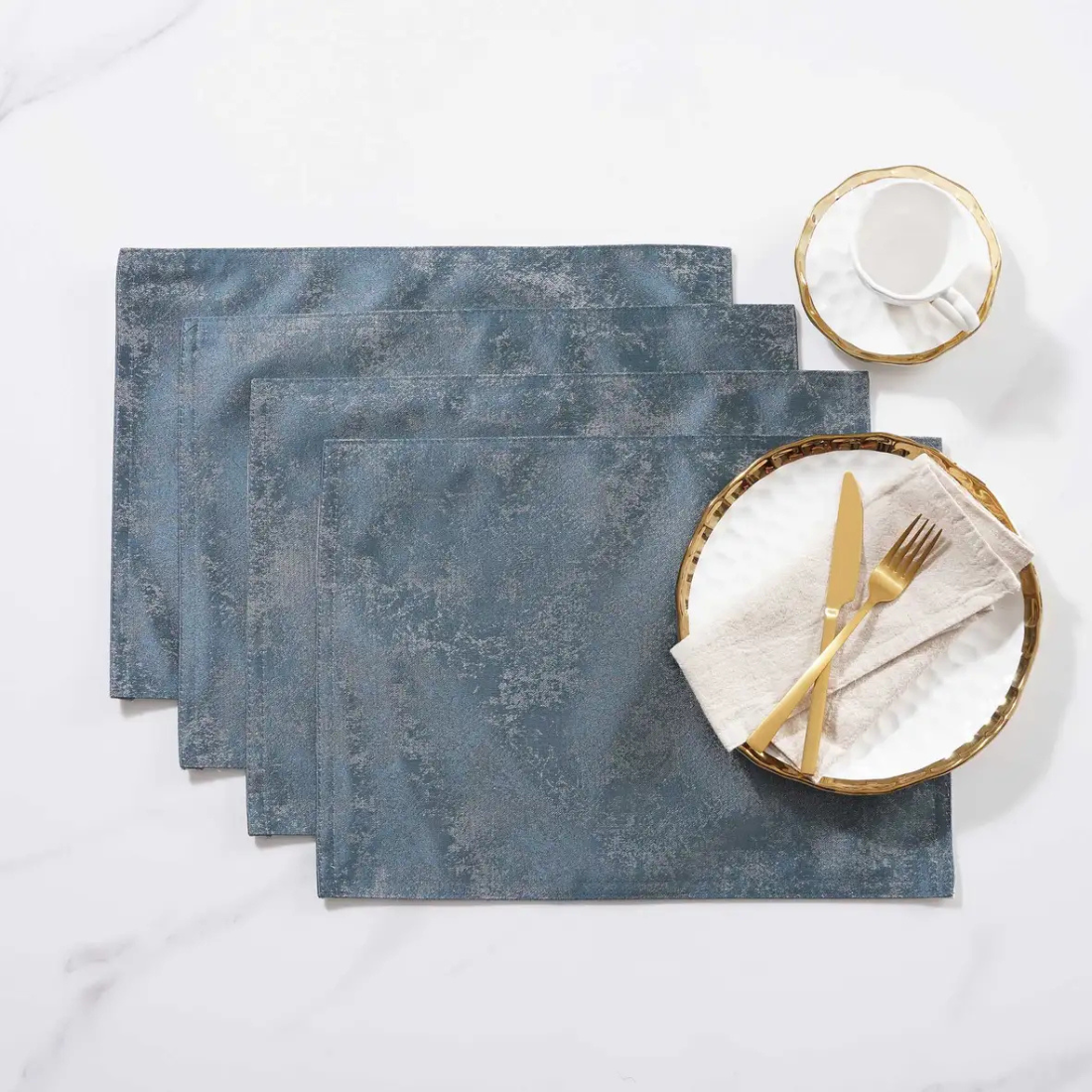 Set of 4 Blue Placemats