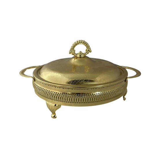 Gold Serving Platter with Lid and 5 Compartments
