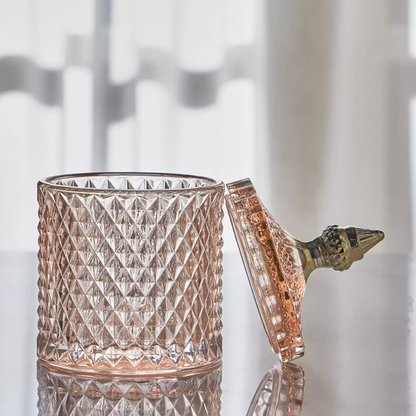 Amber Santo Crystal Canister with Lid