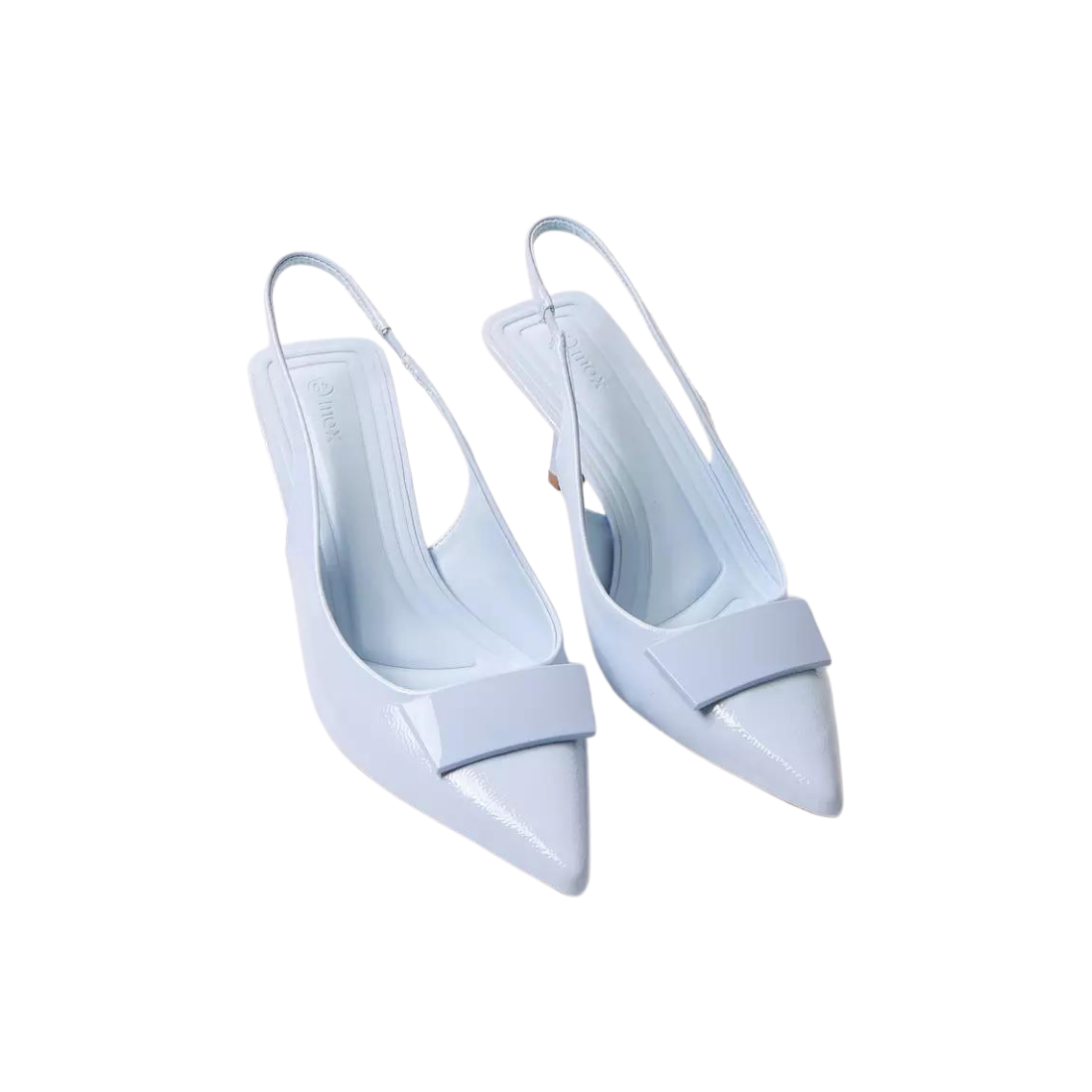 Blue Accent Detail Slip-On Slingback Shoes with Stiletto Heels