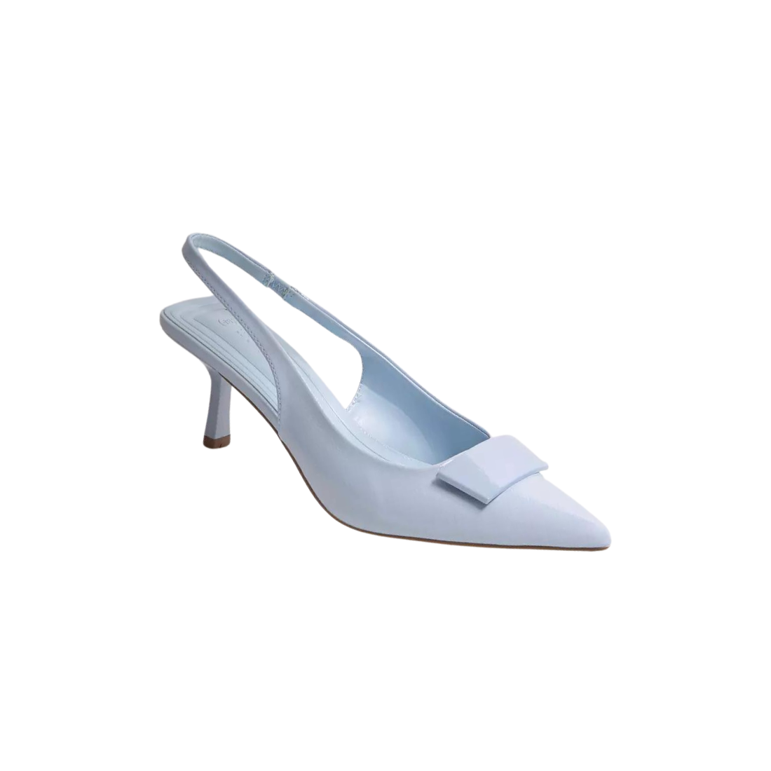 Blue Accent Detail Slip-On Slingback Shoes with Stiletto Heels