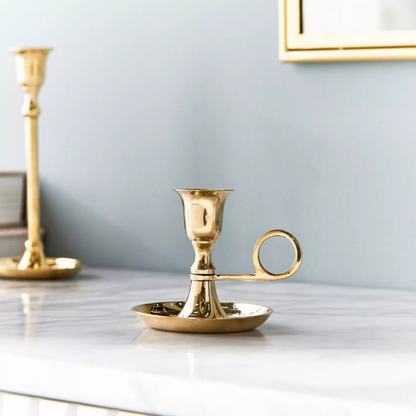 Gold Short Taper Candle Holder