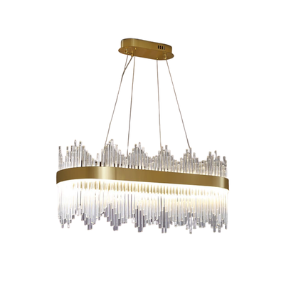 Crystal Rod Oval Chandelier
