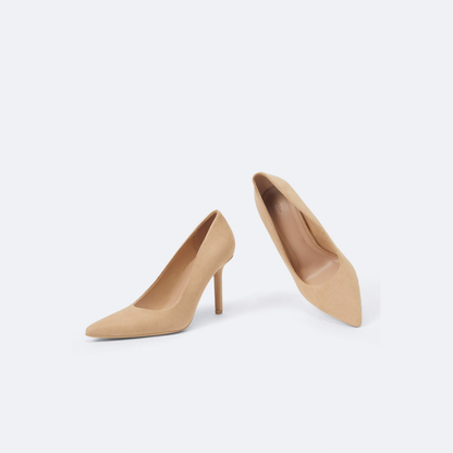 Beige Suede Pumps