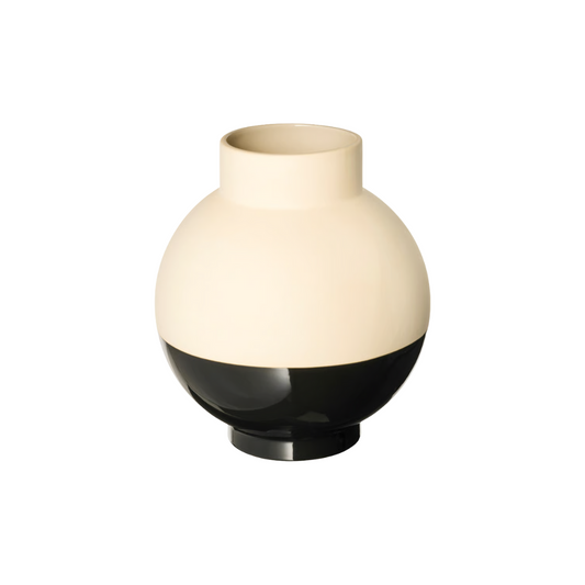 Black Beige Round Vase