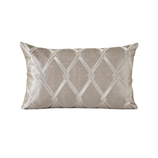Geometric Embroidered Silk Cushion