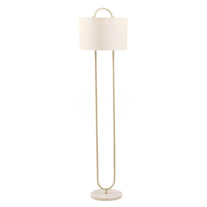 Gold U Floor Lamp with Marble Base