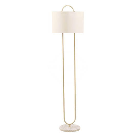 Gold U Floor Lamp with Marble Base