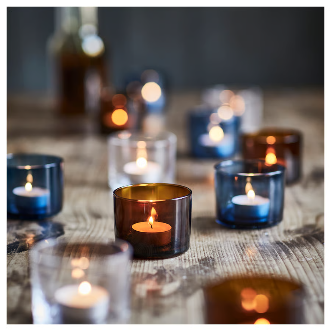 Blue Glass Candle Holder