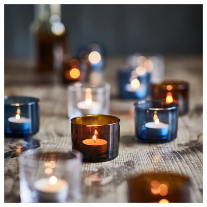 Blue Glass Candle Holder