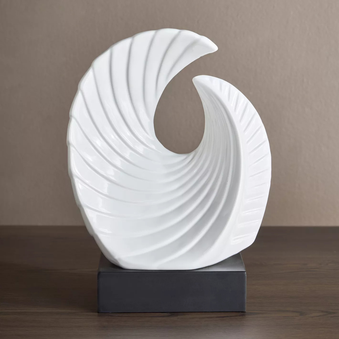 White Swirl Decorative Sculpture