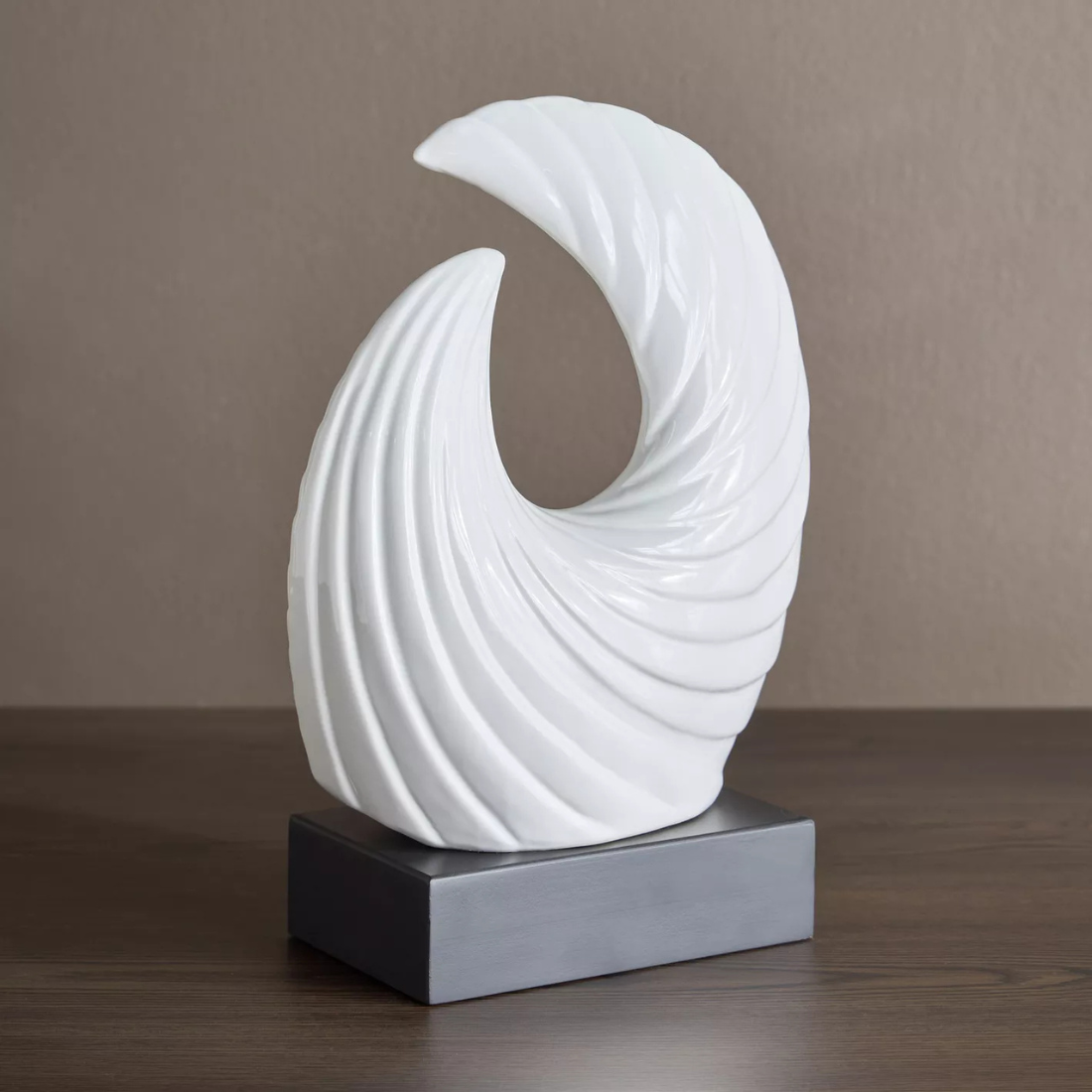 White Swirl Decorative Sculpture