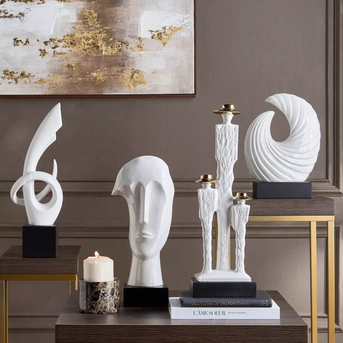 White Swirl Decorative Sculpture
