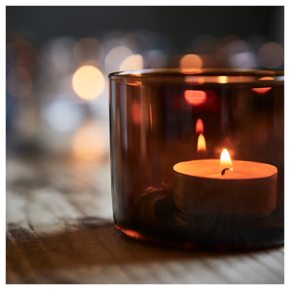 Brown Glass Candle Holder