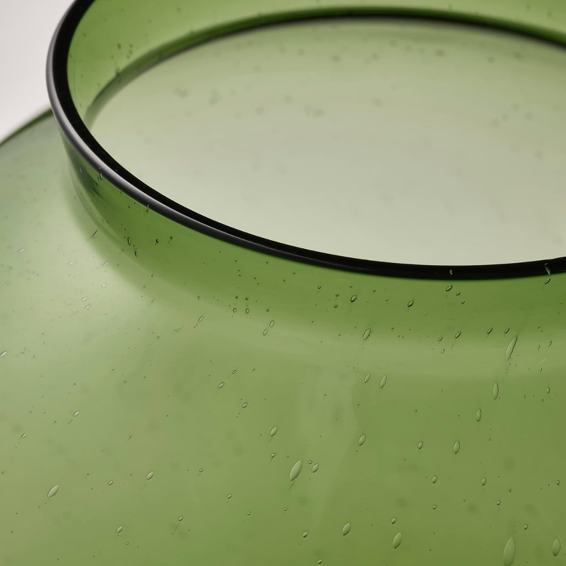 Green Glass Round Vase