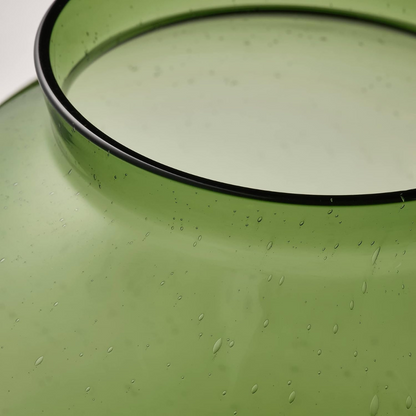 Green Glass Round Vase