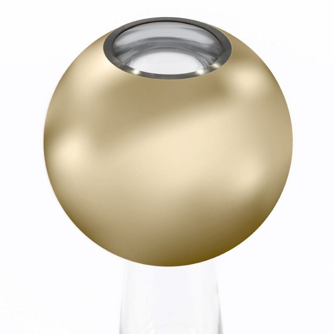 Gold Round Spheric Vase with Clear Base