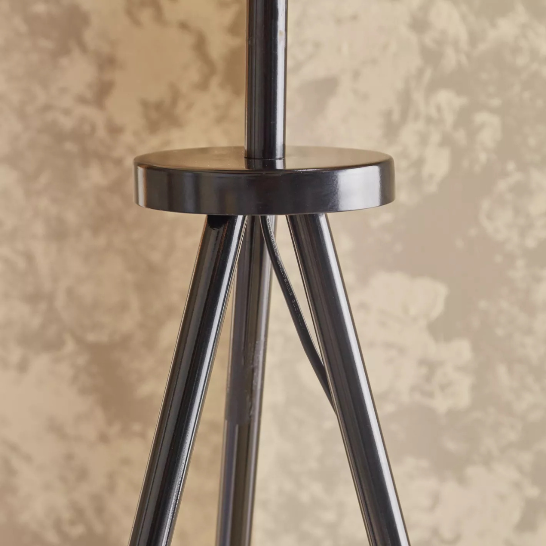 Rattan Black Tripod Floor Lamp