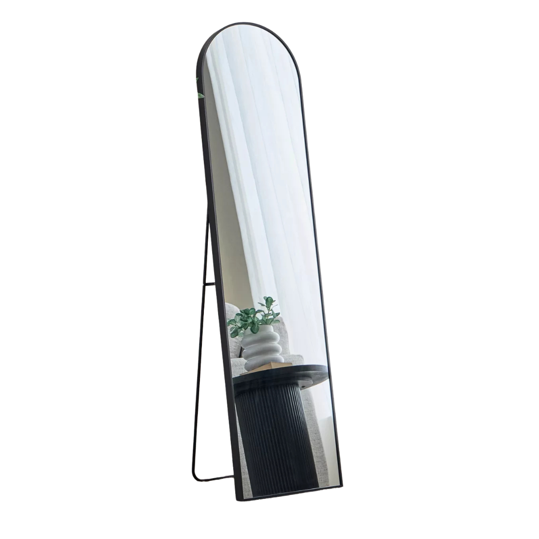 Black Arched Floor Mirror