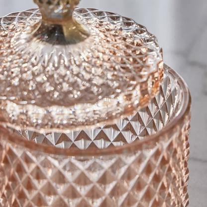 Amber Santo Crystal Canister with Lid