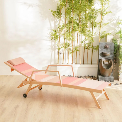 Pink Sun Lounger with Pillow