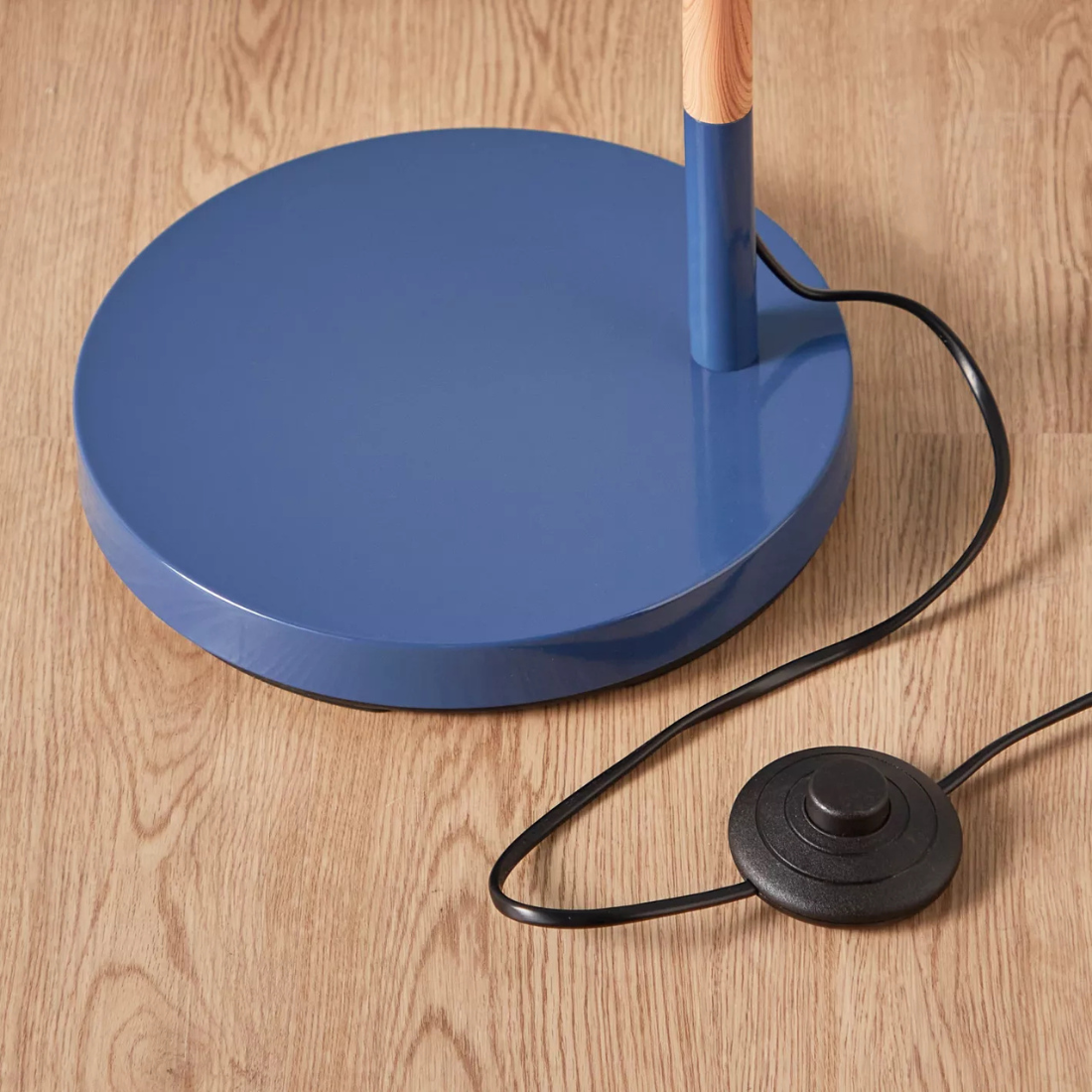 Blue and Wooden Floor Lamp
