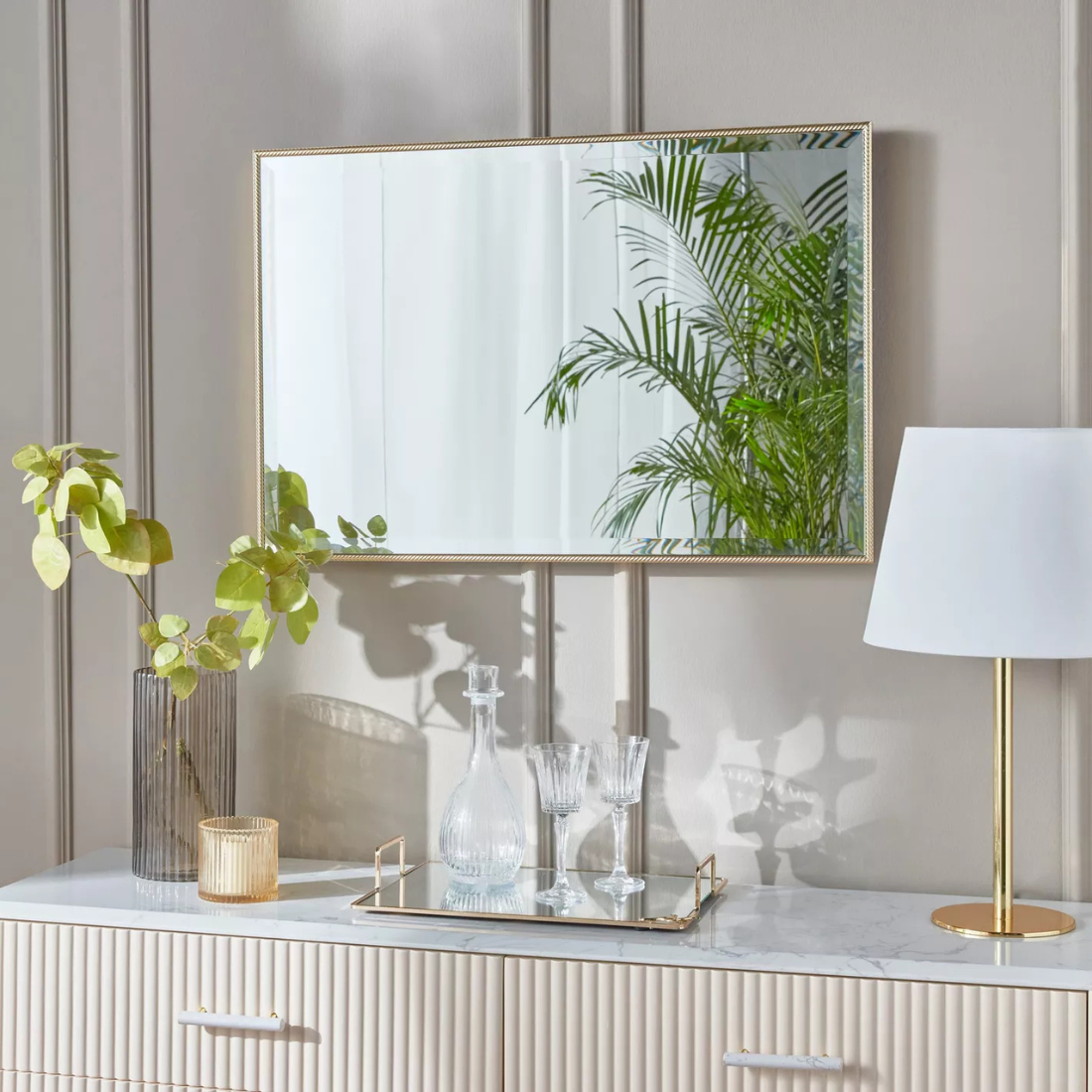Gold Twirl Framed Wall Mirror