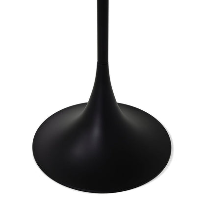 Retro Round Black Matte Floor Lamp  with Round White Shade