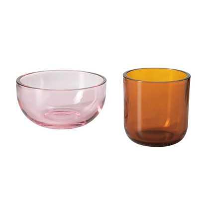 Pink/Brown Duo Candle Holder