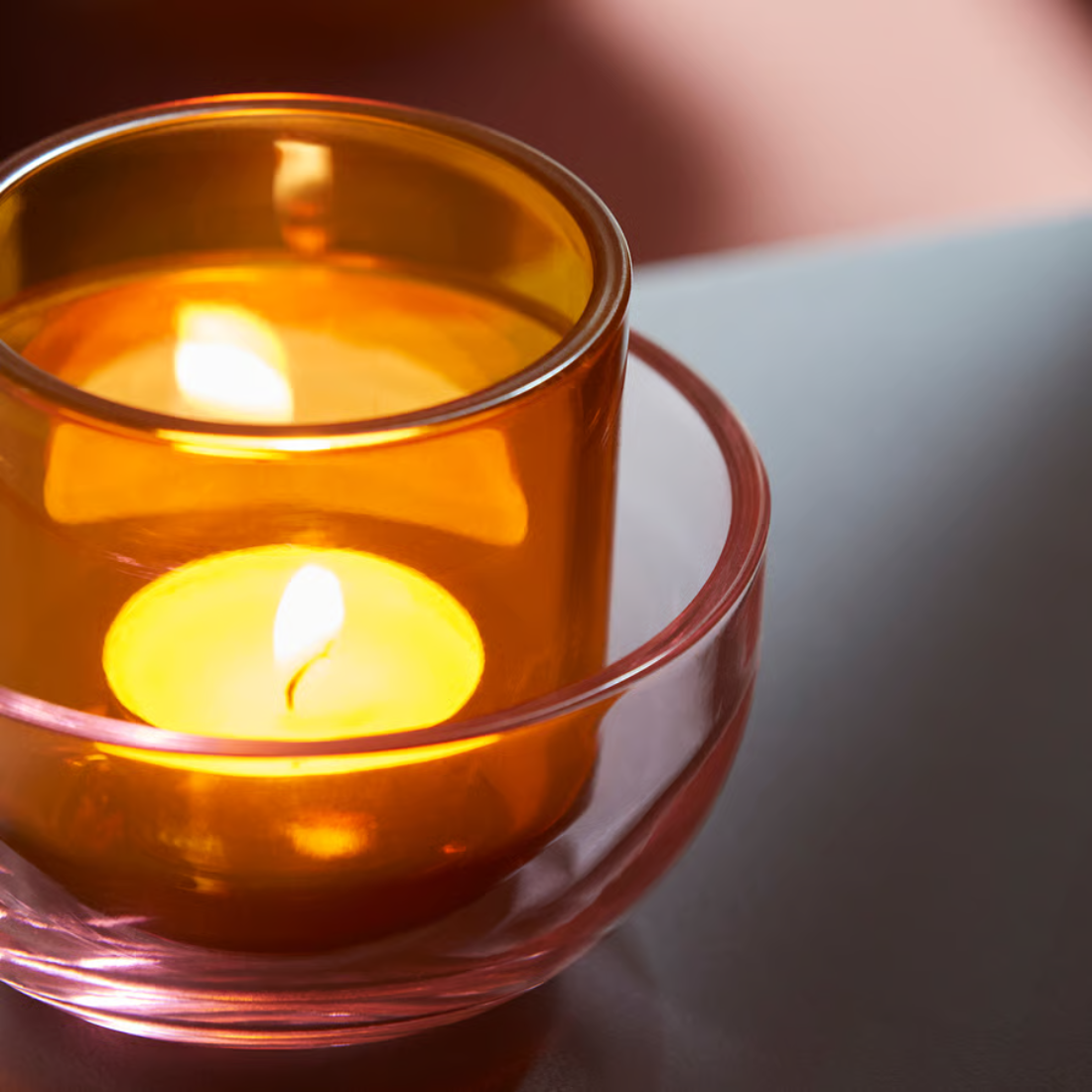 Pink/Brown Duo Candle Holder