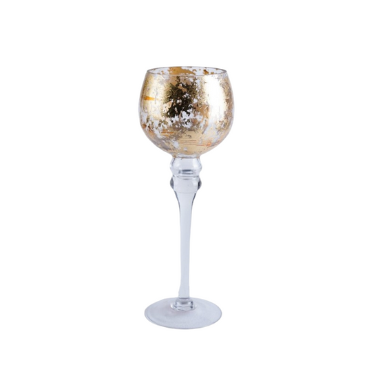 Gold Foil Round Candle Holder
