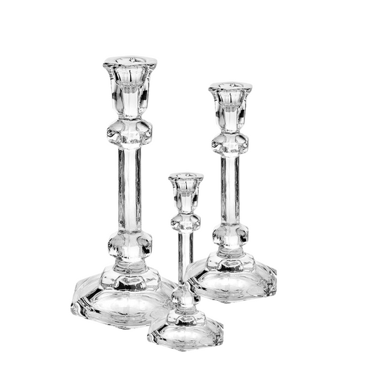 Crystal Taper Candle Holder Set