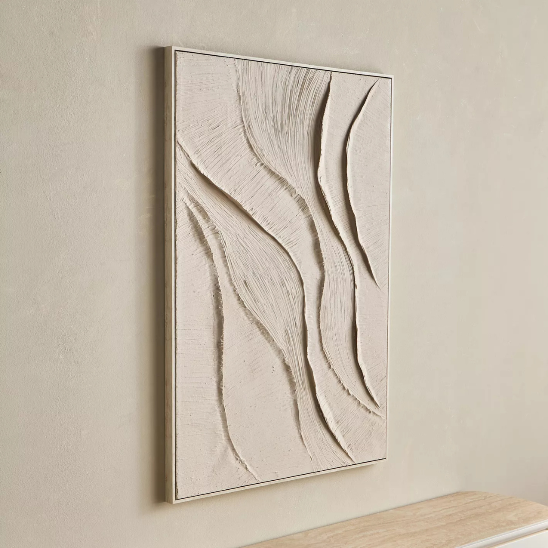 Light Taupe 3D Brushstoke Artwork