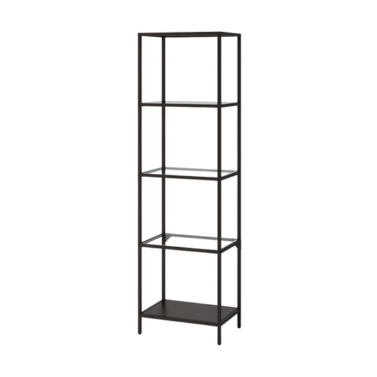 Black and Glass Single Shelving Unit