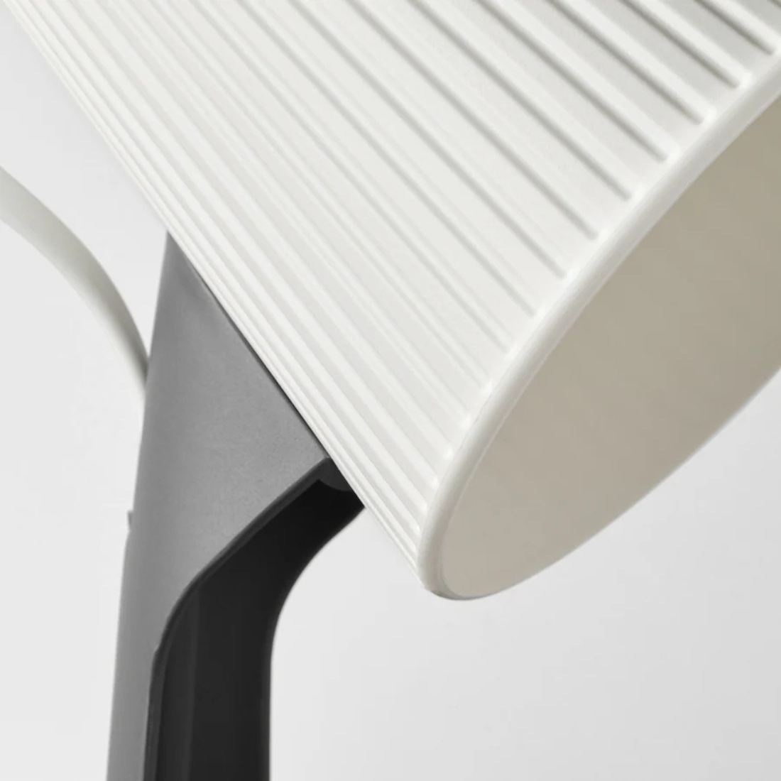 White/Grey Ribbed Table Lamp