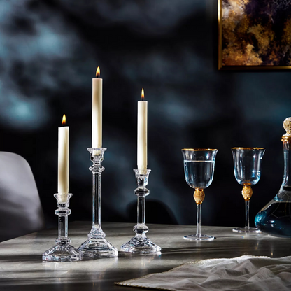 Crystal Taper Candle Holder Set