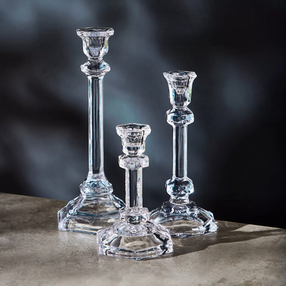 Crystal Taper Candle Holder Set