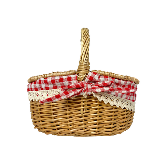 Little Red Gingham Picnic Basket