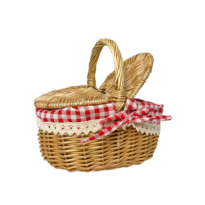 Little Red Gingham Picnic Basket