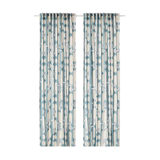 Beige/Grey Printed Curtains