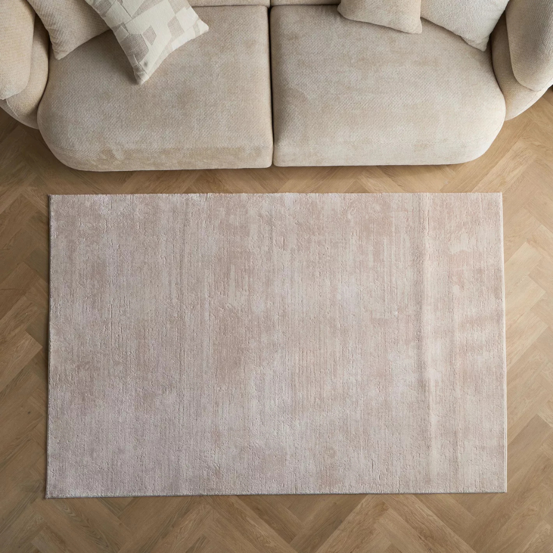 Pale Pink Textured Rug