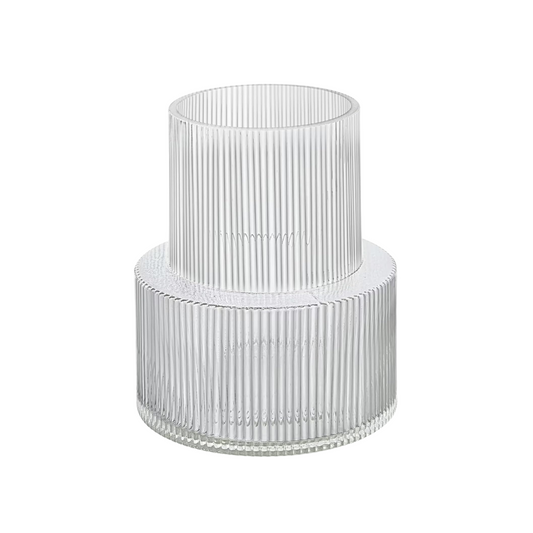 Clear Ribbed Centrepiece Vase