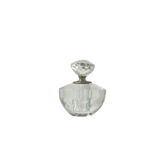 Small Round Vintage Crystal Perfume Bottle