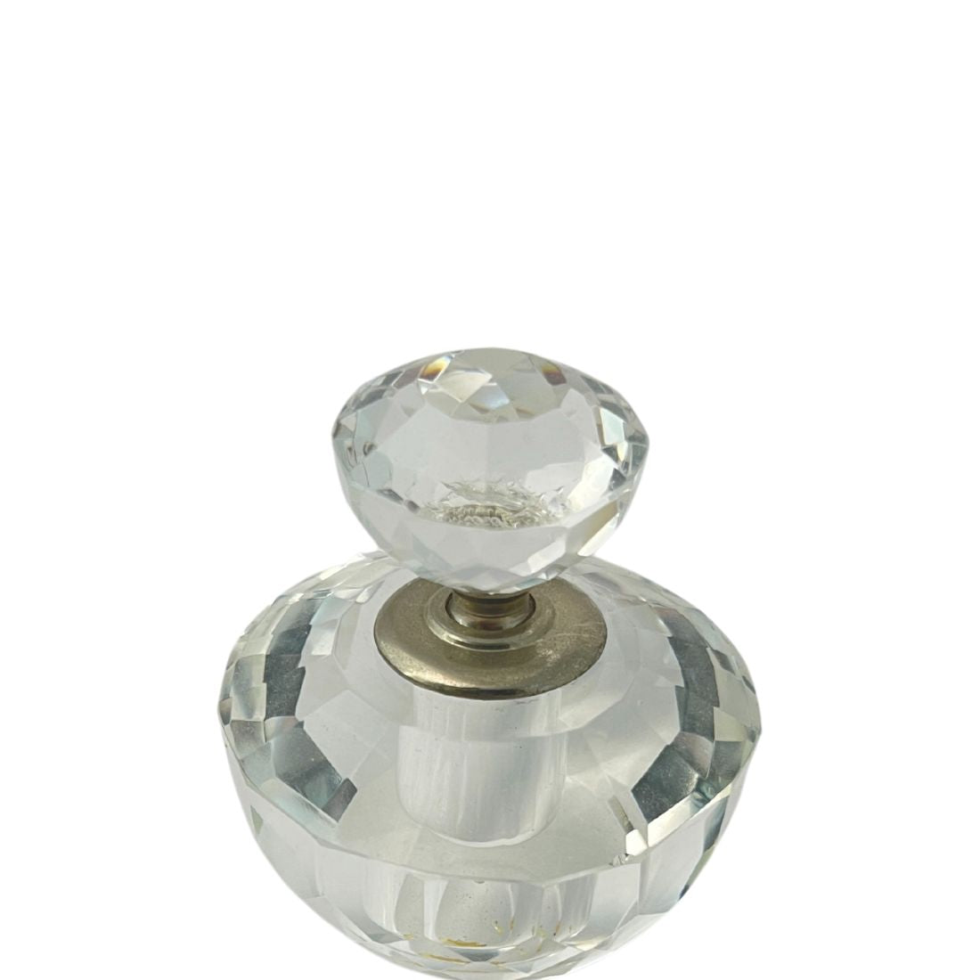Small Round Vintage Crystal Perfume Bottle