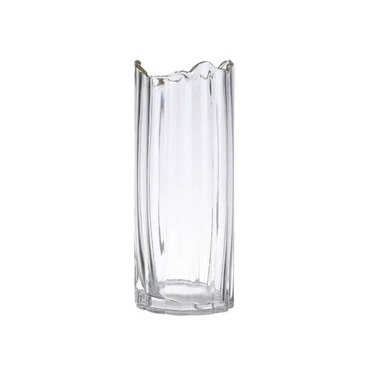 Riviera Glass Vase with Gold Trim