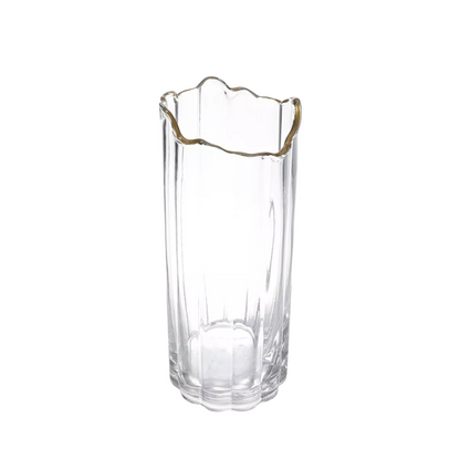 Riviera Glass Vase with Gold Trim