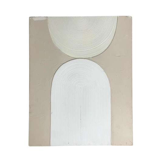 Cream Curves Abstract Artwork