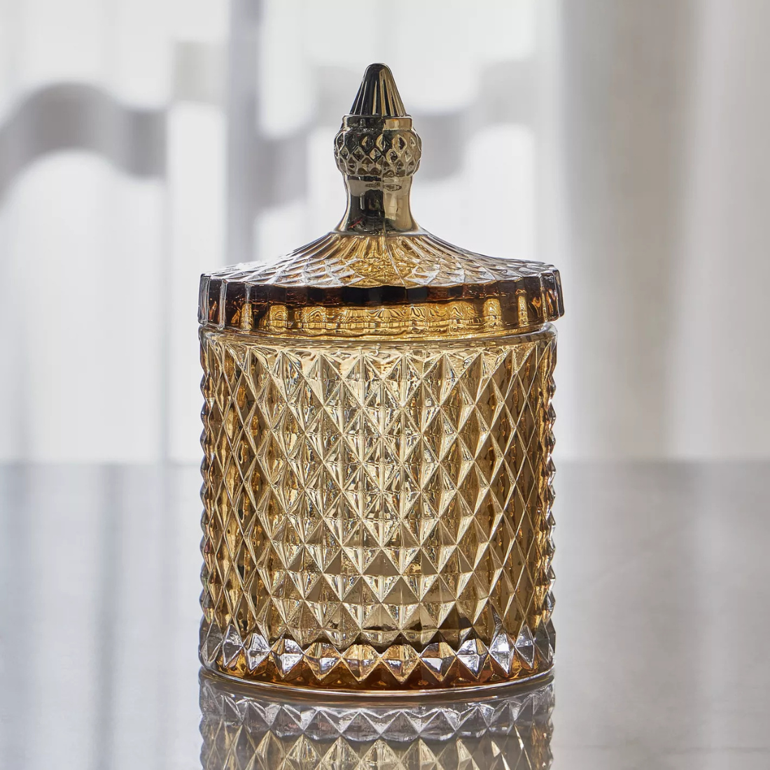 Brown Santo Crystal Canister with Lid
