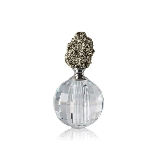 Crystal Perfume Bottle with Stone Top